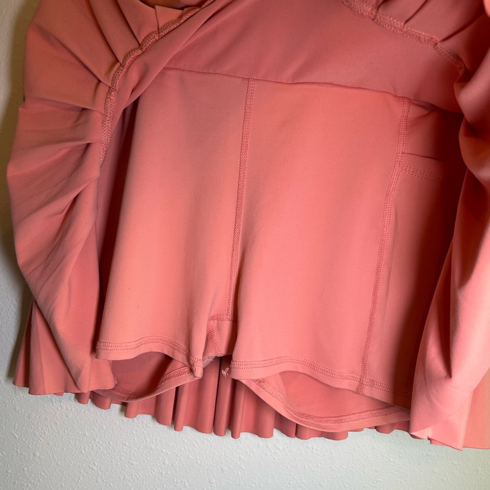 Kyodan Golf Skort Sz M Salmon Pink/Peach Pleated Stretch Skirt Tennis Pickleball - Picture 3 of 6
